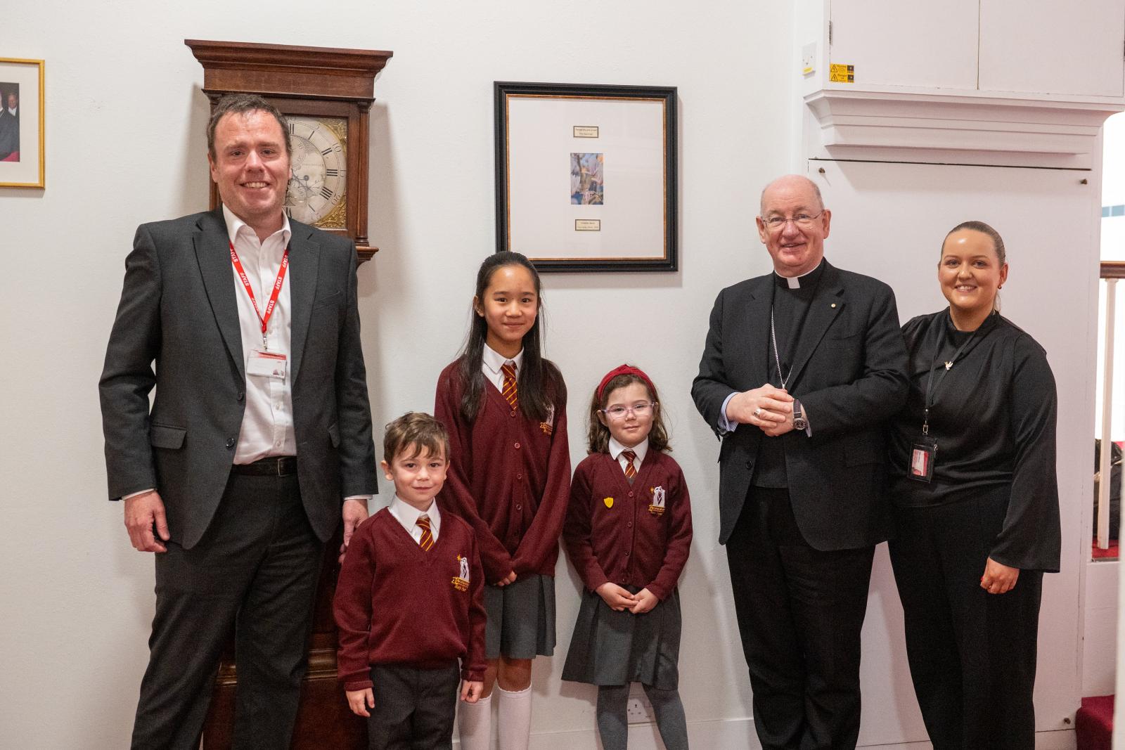 Archbishop Richard Meets Winners of School Lenten Photography Competition