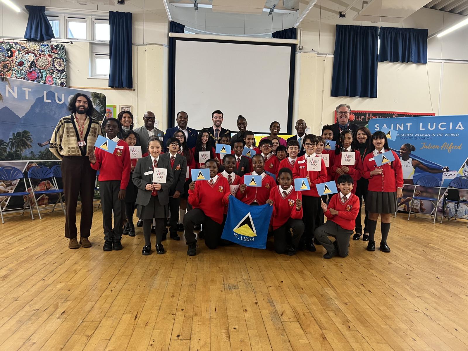 Olympic Gold Medallist Julien Alfred and Author Laura Henry-Allain Inspire Pupils