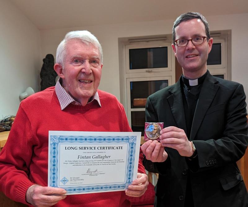 Long-standing service SVP award for Enfield parishioner