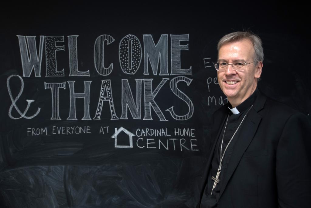 Bishop Nicholas Hudson at the Cardinal Hume Centre (photo: Mazur/Catholicnews.org.uk)