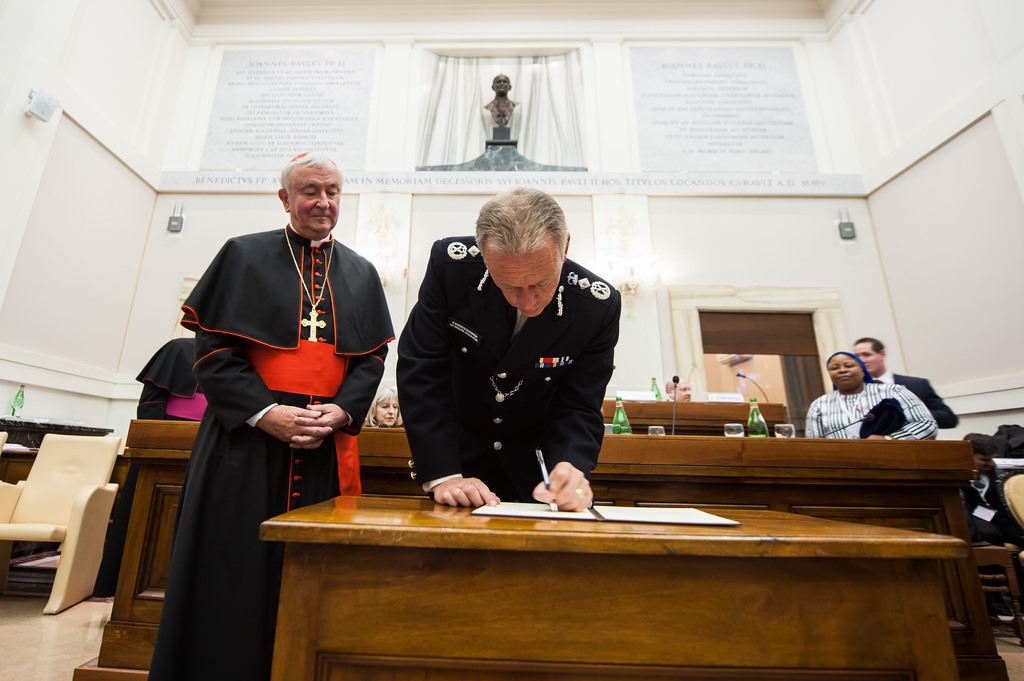 Cardinal Vincent with Sir Bernard Hogan-Howe at the Human Trafficking Conference he chaired in the Vatican recently.
