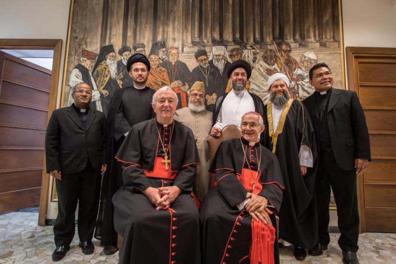 Cardinal Vincent with Cardinal Jean-Louis Tauran and Islamic leaders from Great Britain on the occasion of the historic audience with Pope France