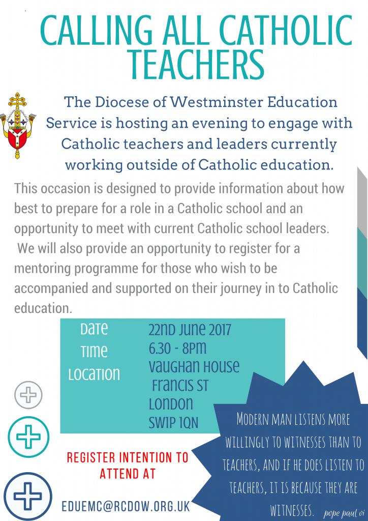Calling all Catholic Teachers - Diocese of Westminster