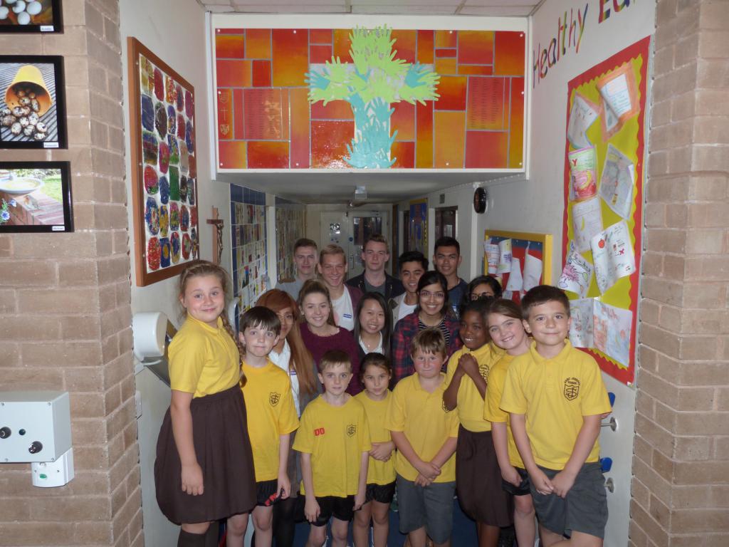 St Joseph's and St Dominic's Work Together on Mural