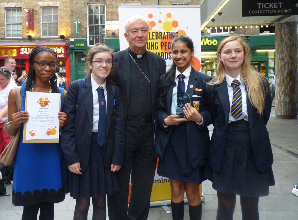 St Gregory's Pupils Recognised at Celebrating Young People Awards - Diocese of Westminster