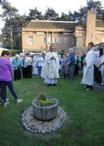 Fr Norbert Fernandes blesses the Peace Garden