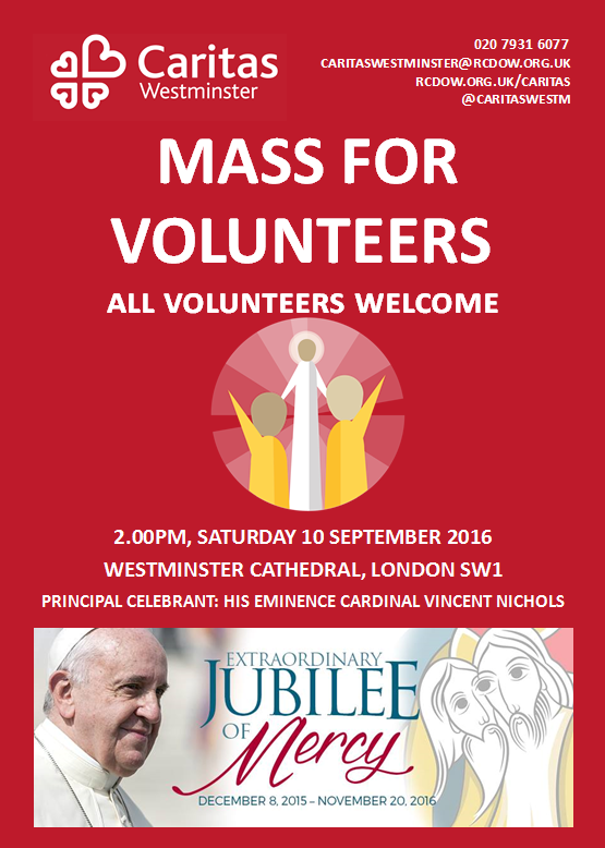 Mass For Volunteers, 10 September 2016 - Diocese of Westminster