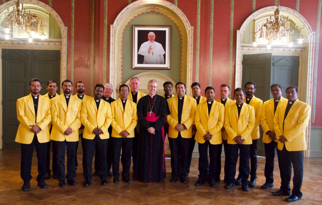 The Vatican Cricket Team are welcomed by Bishop Nicholas Hudson in Archbishop's House.