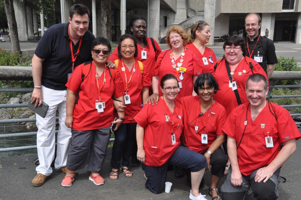 Veda (front row middle) with the nursing team in Lourdes