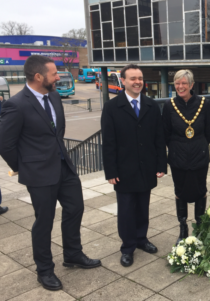 Mike (a native of NZ) with local MP and Mayor of Stevenage speaking to the Muslim community after the New Zealand terrorist attack