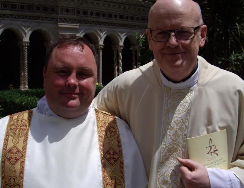 Deacon Tom with Fr Michael Daley in Rome