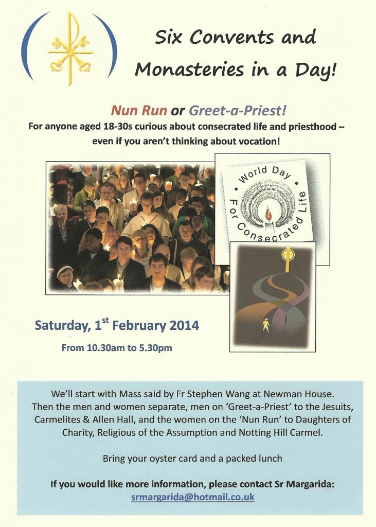 Nun Run & Greet-a-Priest - Diocese of Westminster