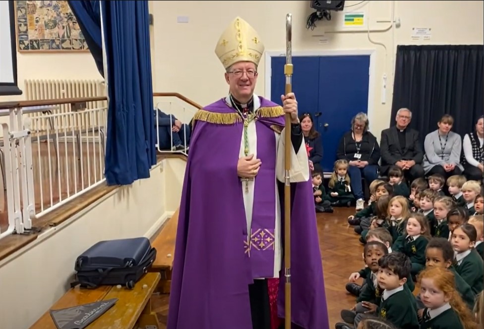 Bishop Sherrington visits St Monica's School  - Diocese of Westminster
