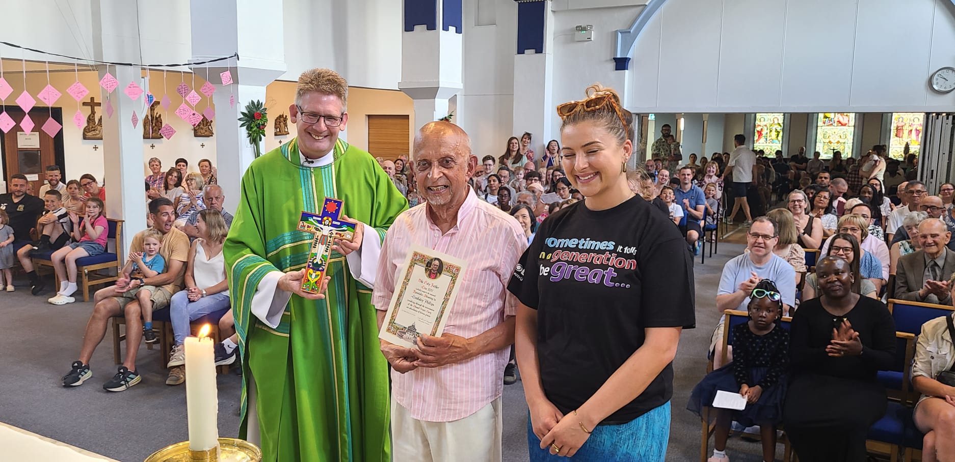 Pope Leo bestows honour on Staines parishioner for 25 years of service